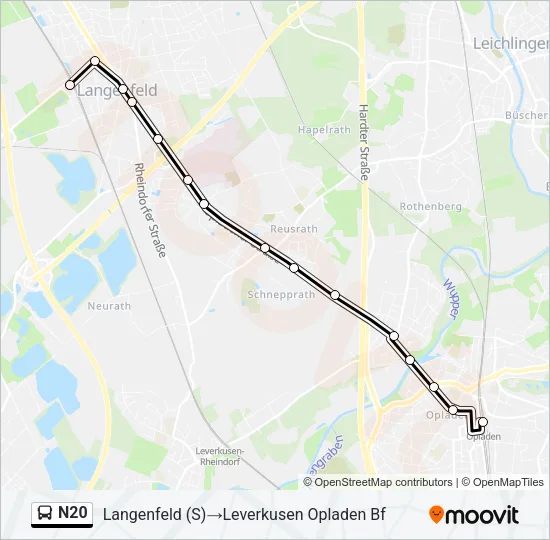 N20 Bus Line Map