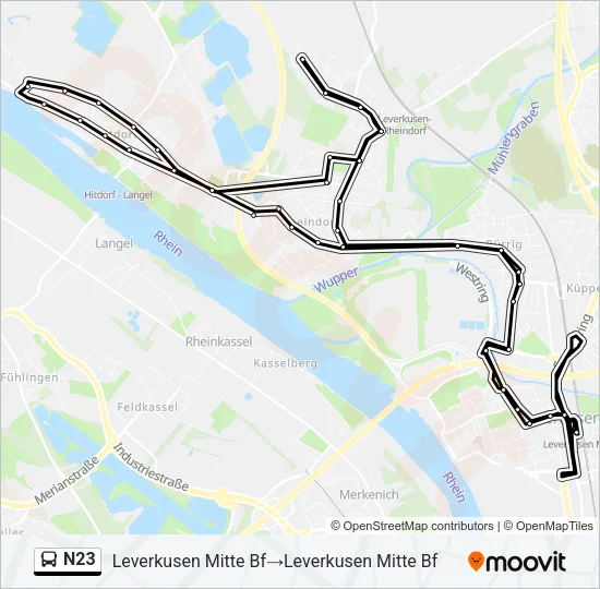 N23 Bus Line Map