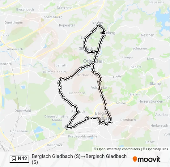 N42 Bus Line Map