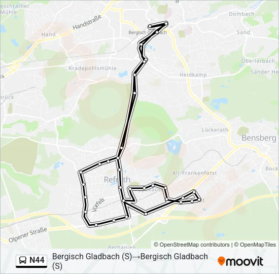 N44 Bus Line Map