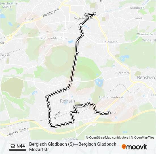 N44 Bus Line Map