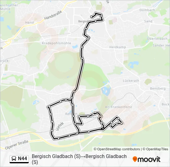 N44 Bus Line Map
