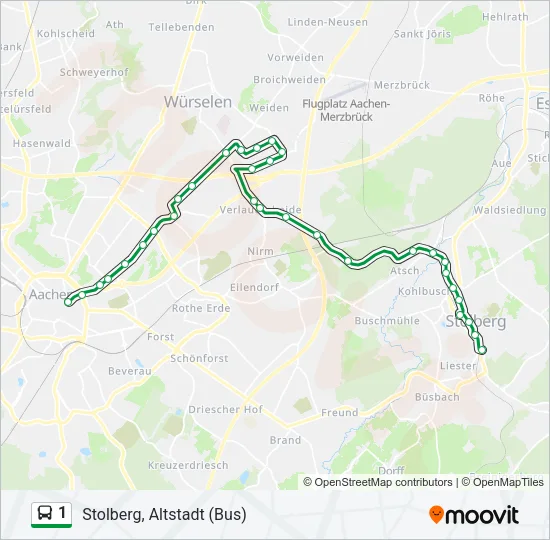 1 Bus Line Map