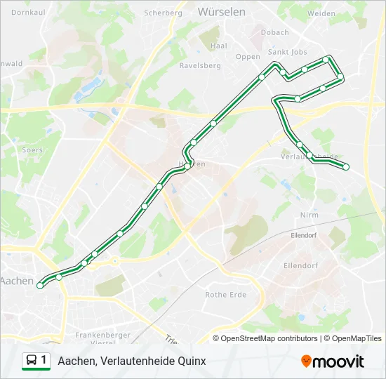 Buslinie 1 Karte