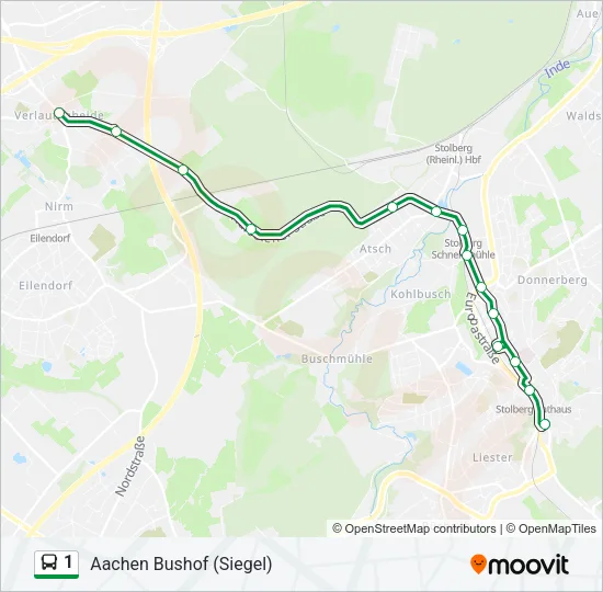 Buslinie 1 Karte
