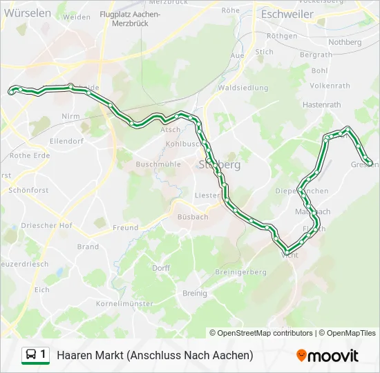 Автобус 1: карта маршрута
