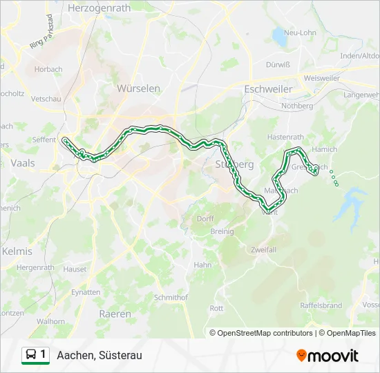 Автобус 1: карта маршрута