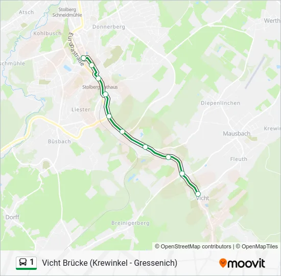 Автобус 1: карта маршрута
