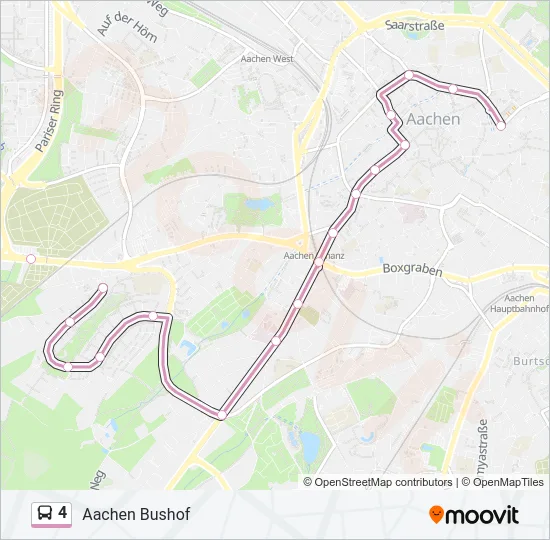 Автобус 4: карта маршрута