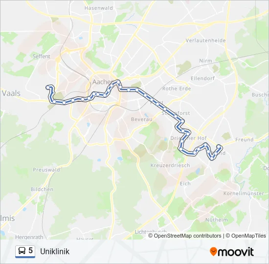 5 Bus Line Map