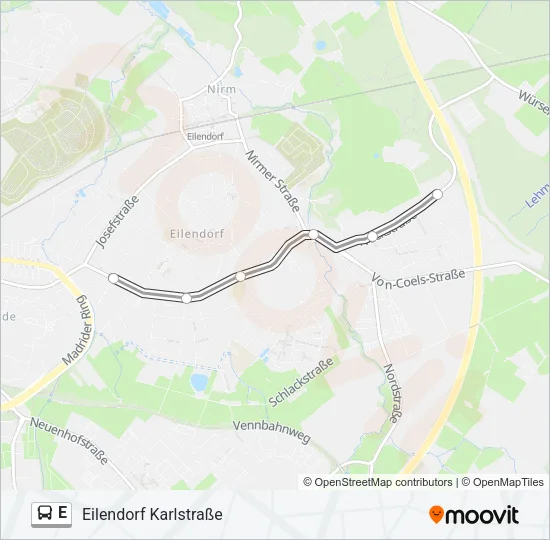 E Bus Line Map