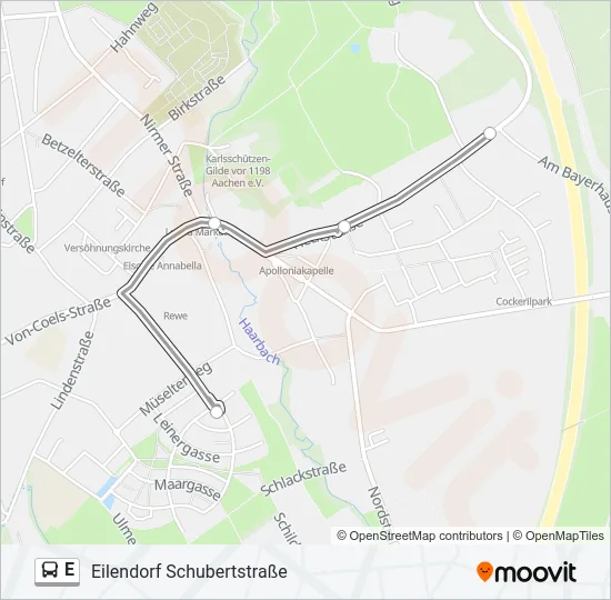 E Bus Line Map