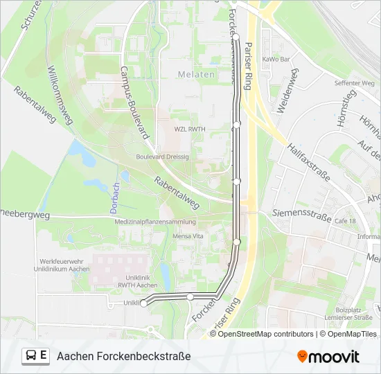 E Bus Line Map