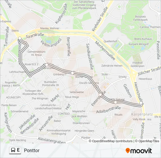 E Bus Line Map