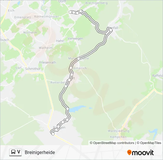 V Bus Line Map