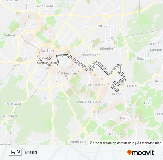 V Bus Line Map