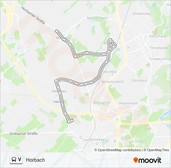 V Bus Line Map