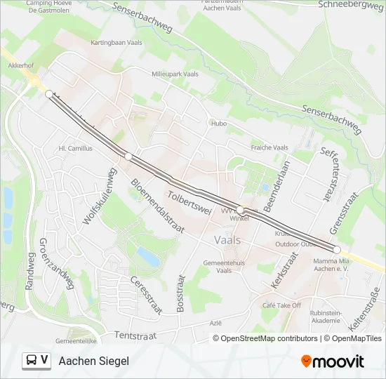 Автобус V: карта маршрута
