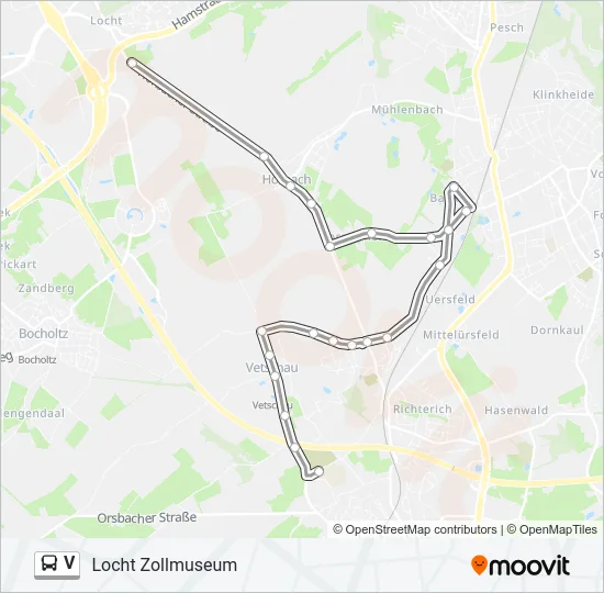 V Bus Line Map