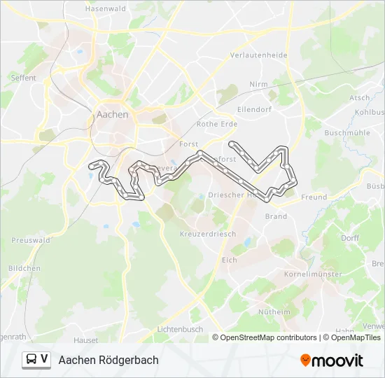 V Bus Line Map
