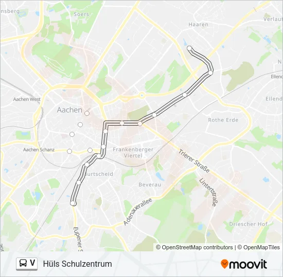 V Bus Line Map