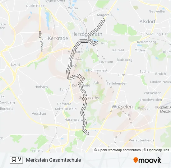 V Bus Line Map