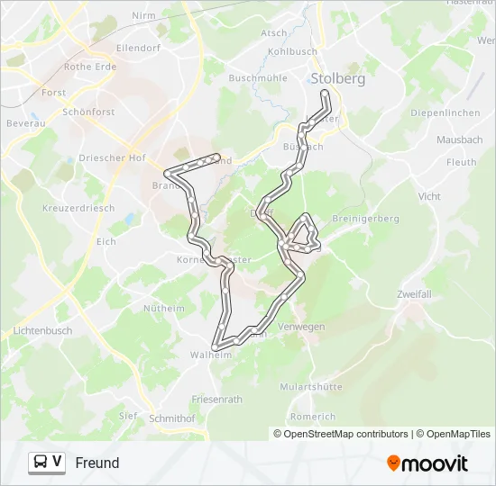 V Bus Line Map
