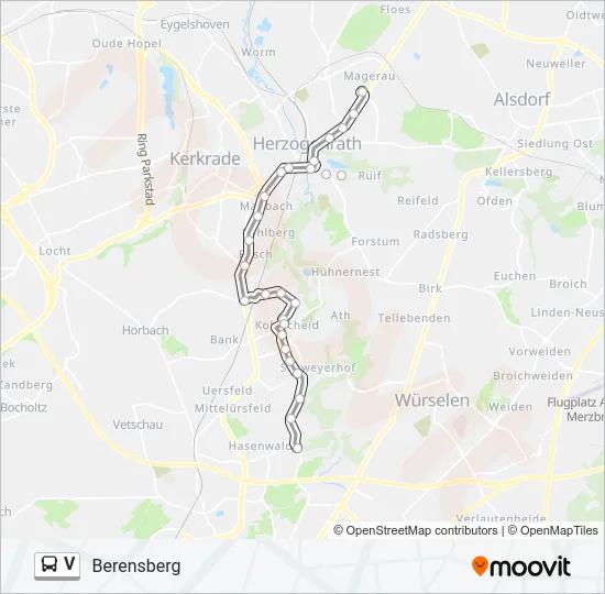 V Bus Line Map