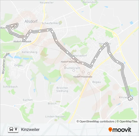 V Bus Line Map