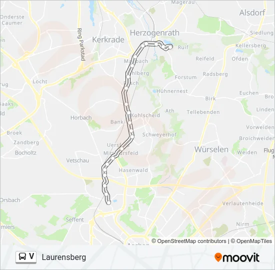V Bus Line Map