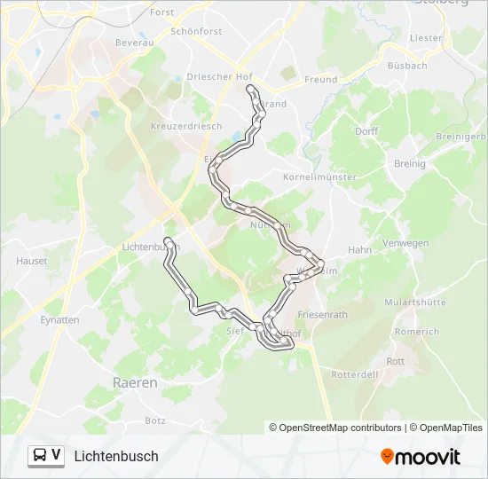 V Bus Line Map
