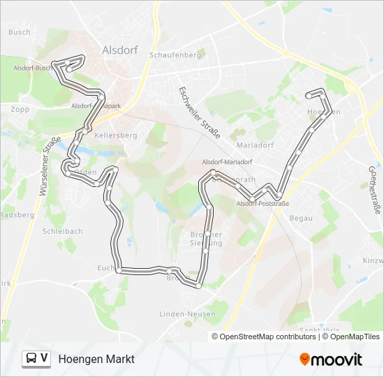 V Bus Line Map