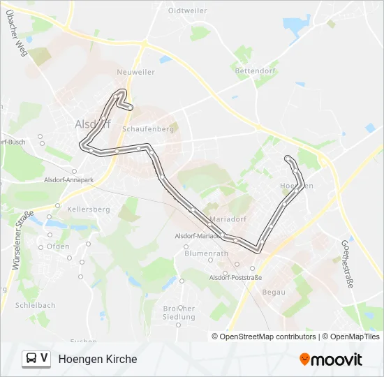 V Bus Line Map