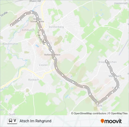 V Bus Line Map