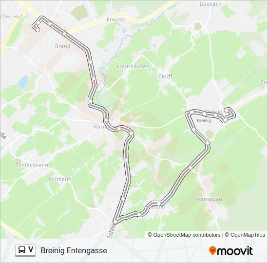 V Bus Line Map