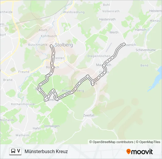V Bus Line Map