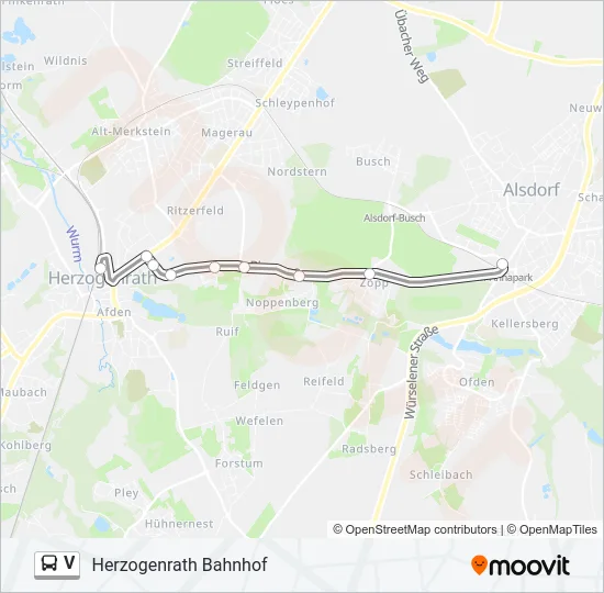 V Bus Line Map