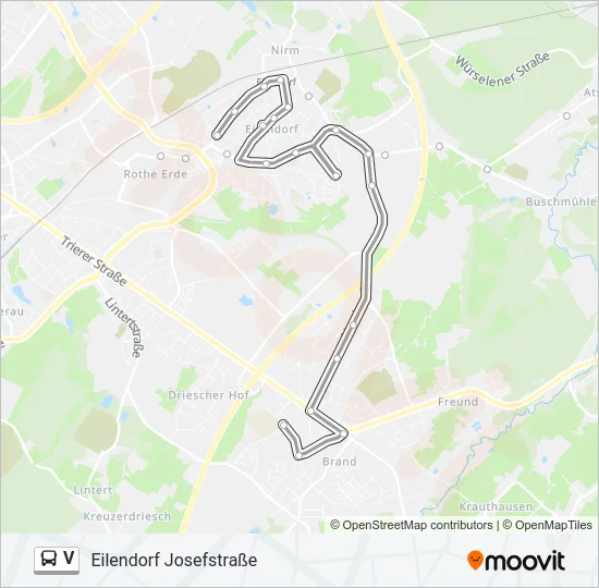 V Bus Line Map