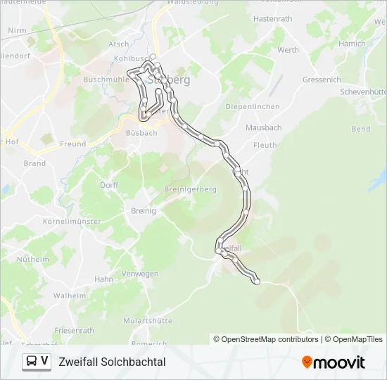 V Bus Line Map