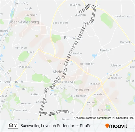V Bus Line Map