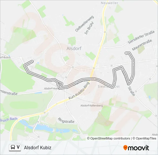 V Bus Line Map