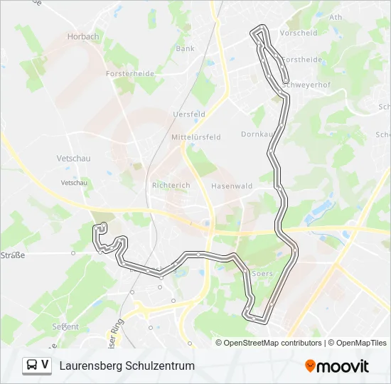 V Bus Line Map