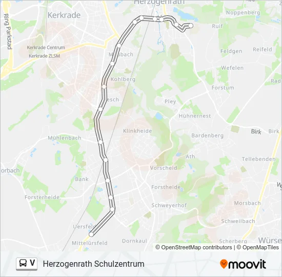 V Bus Line Map