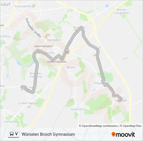 V Bus Line Map