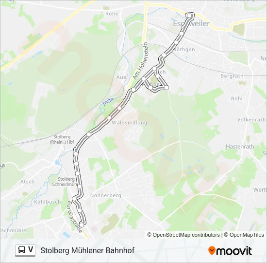 V Bus Line Map