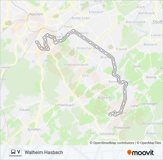 V Bus Line Map