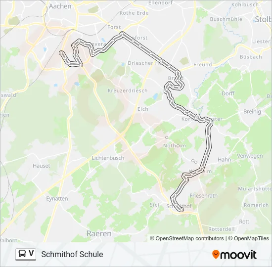V Bus Line Map