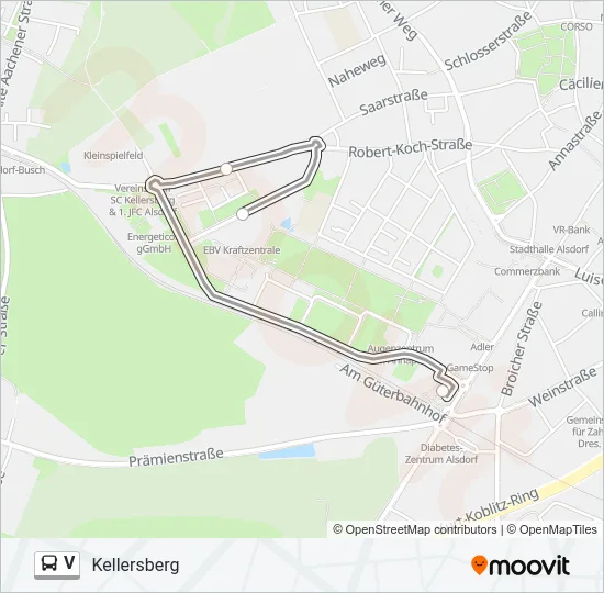 V Bus Line Map