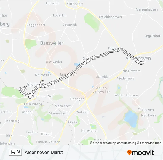 V Bus Line Map