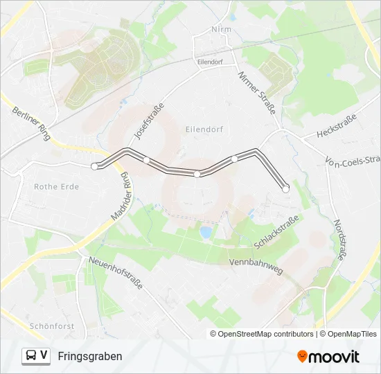 V Bus Line Map